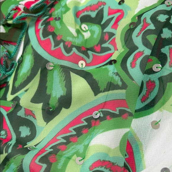 NWT Boston Proper Palma De Scrolls Ruffle Tiered Floral Green Maxi Dress XL - Picture 13 of 14